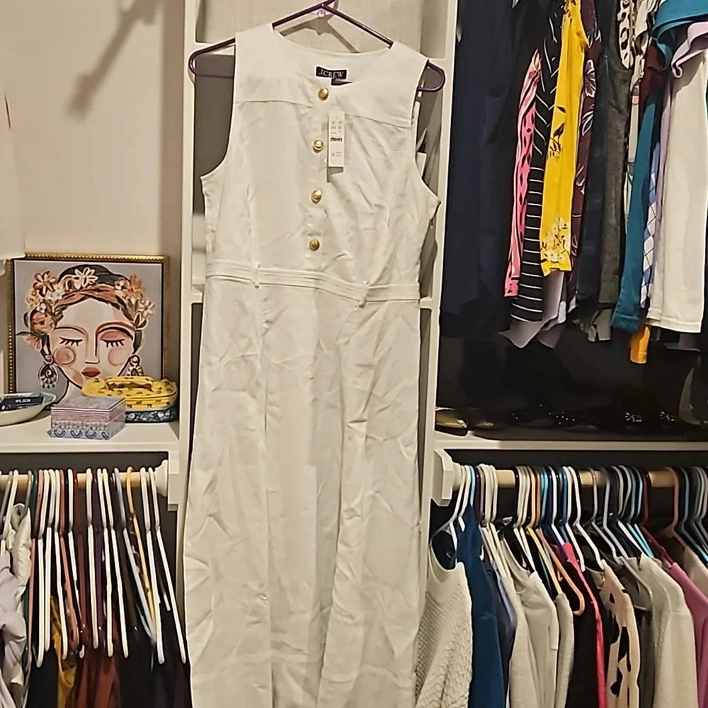 J. Crew White Midi Dress